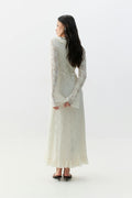 Frill maxi dress - Egret