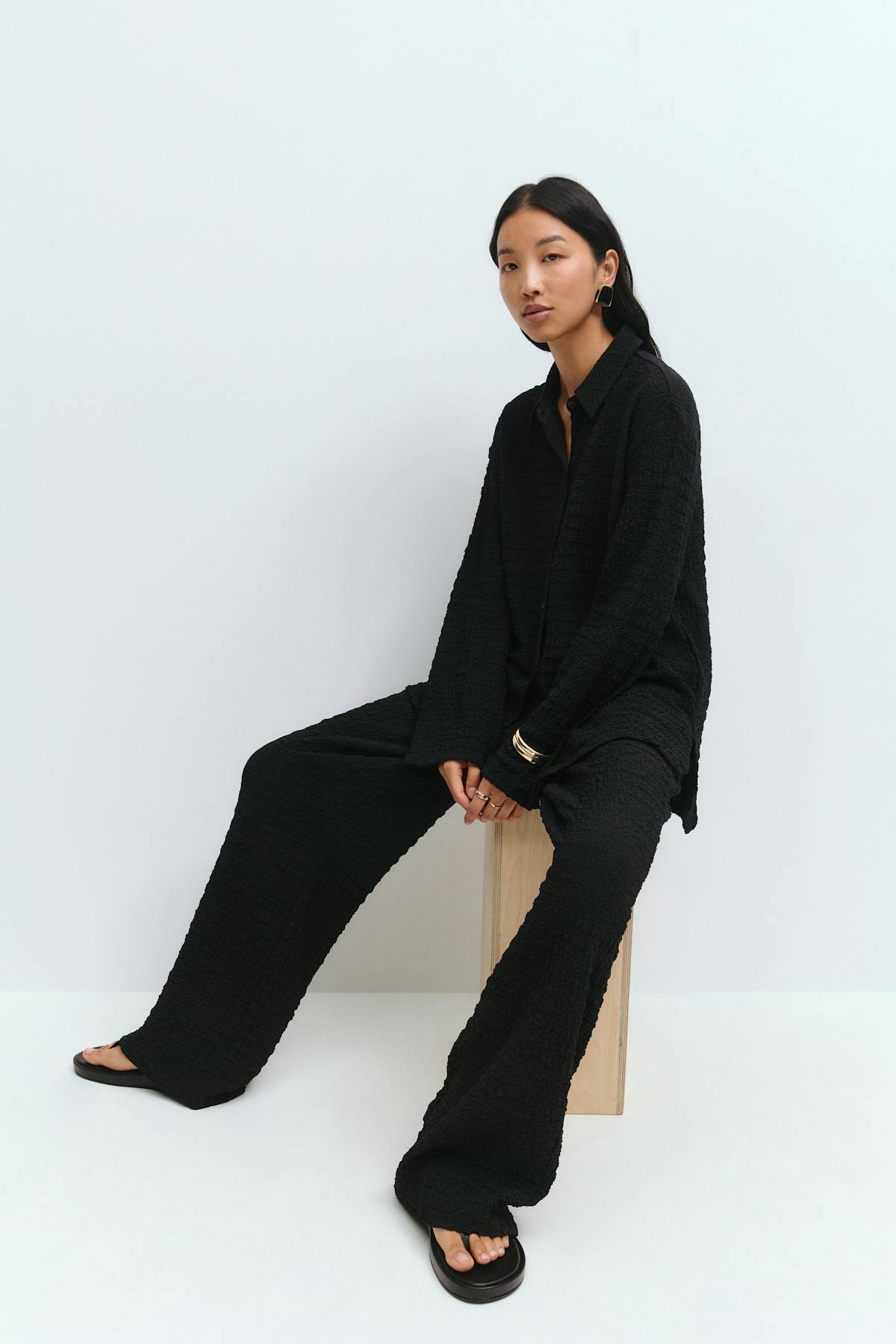 Textured shirt - Noir