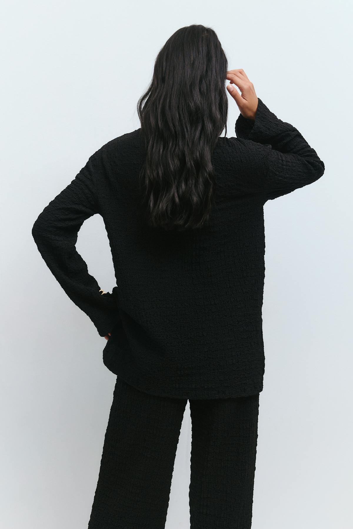 Textured shirt - Noir