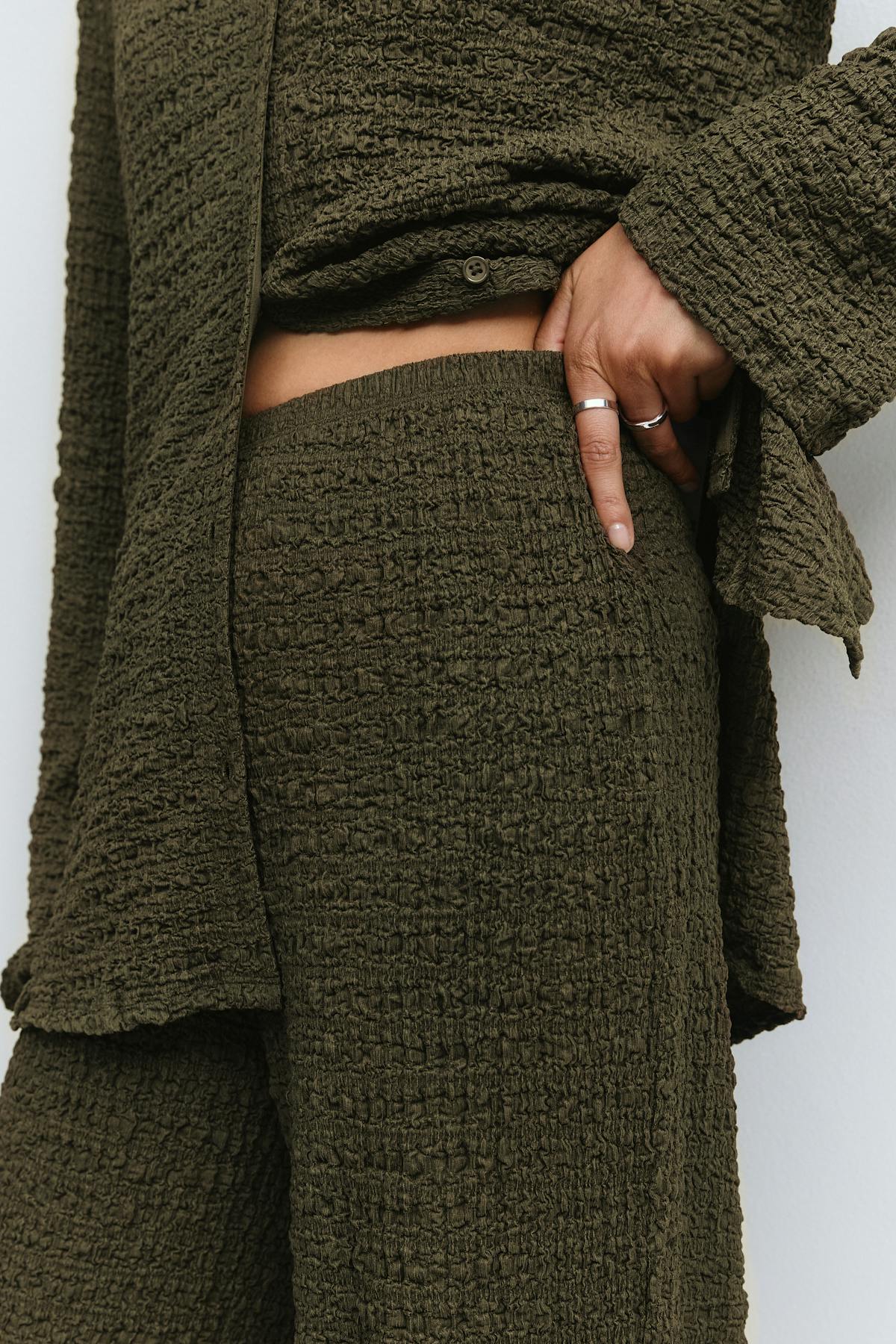 Textured trousers - Noir