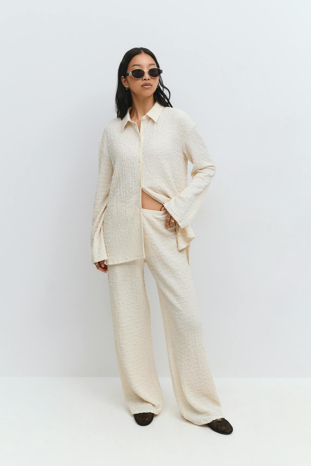 Textured trousers - Noir