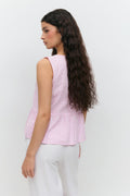 Sleeveless blouse - Pink check