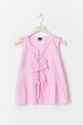 Sleeveless blouse - Pink check
