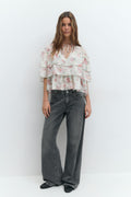 Flounce blouse - Flower aop