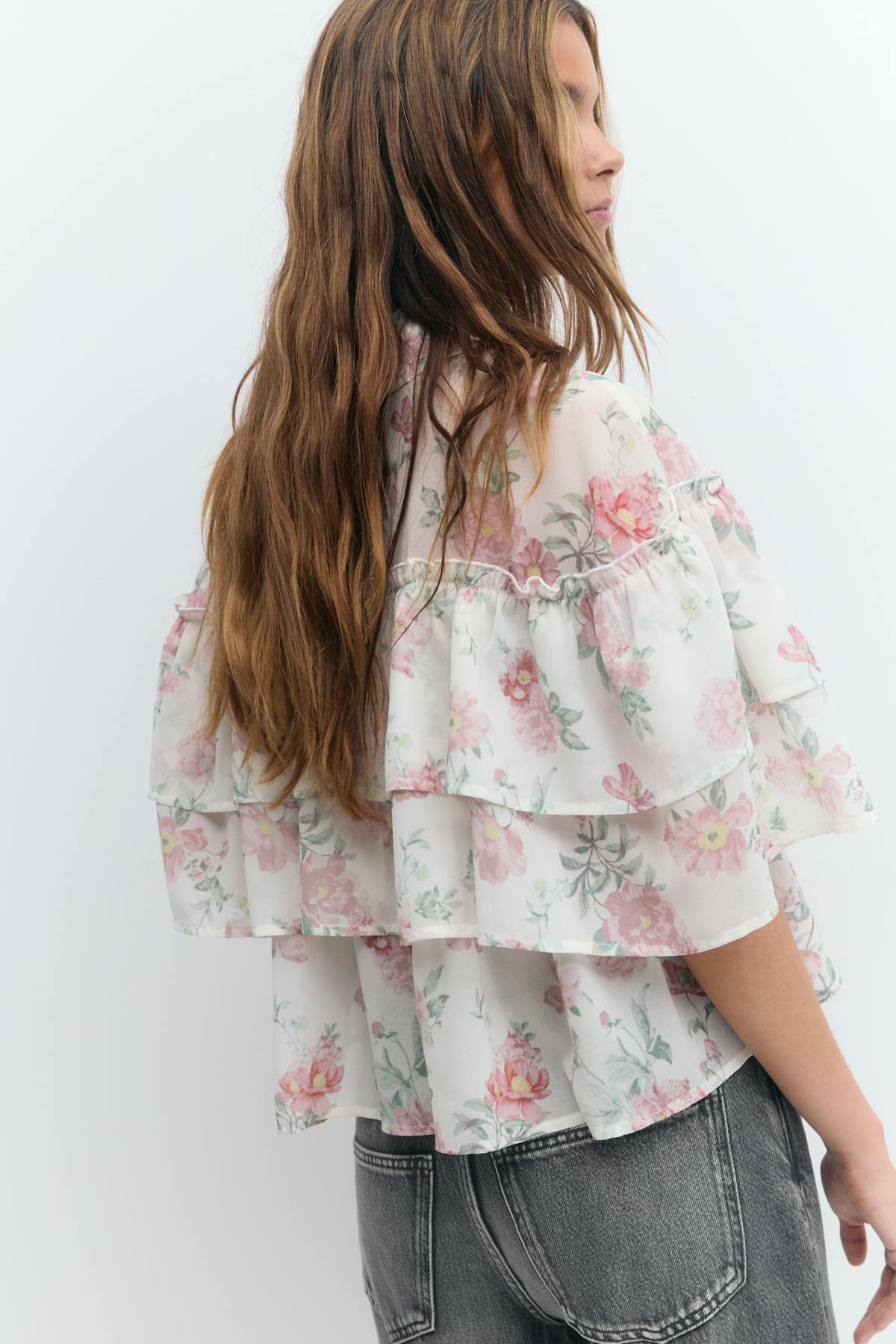 Flounce blouse - Blanc cassé