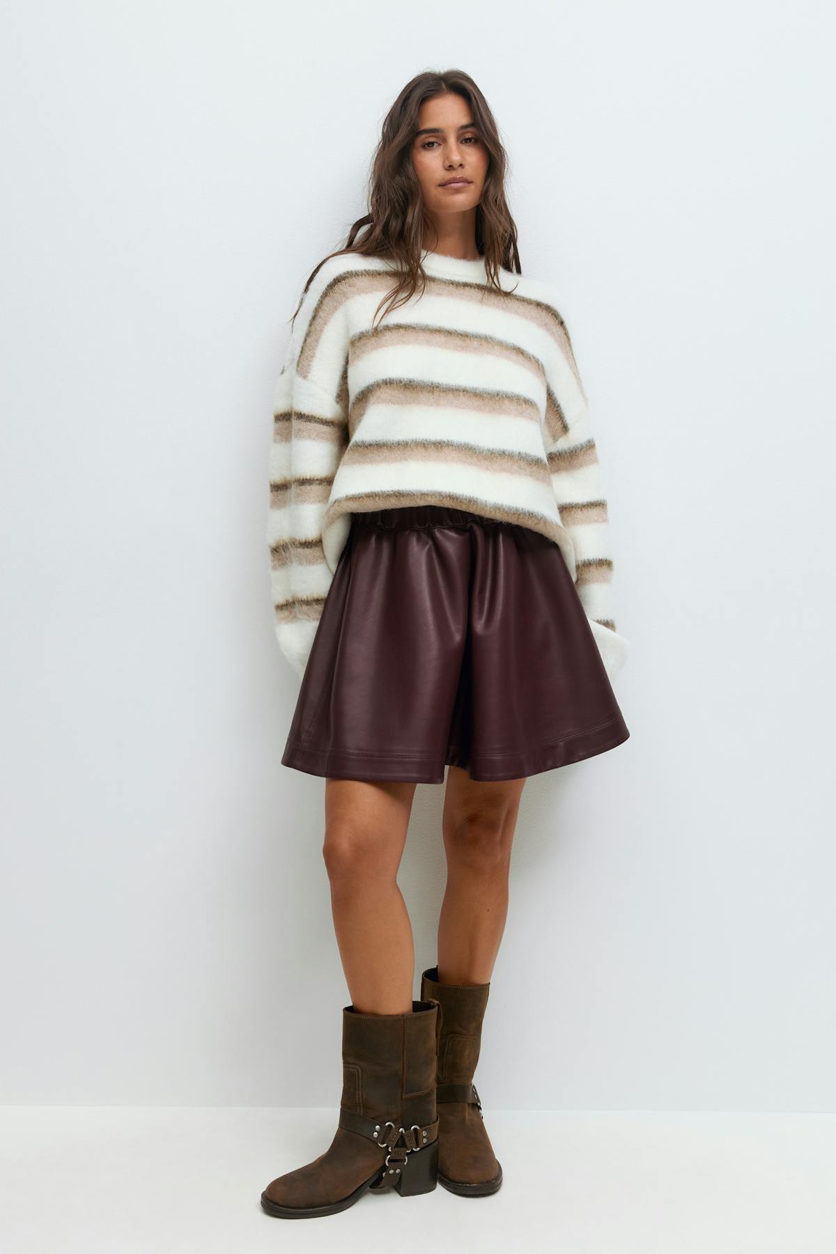 Pu mini skirt - Bordeaux