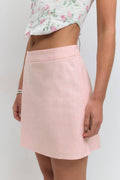 Linen blend mini skirt - Ballet slipper