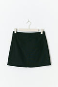 Linen blend mini skirt - Noir