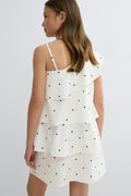 Y one shoulder frill dress - Dot aop