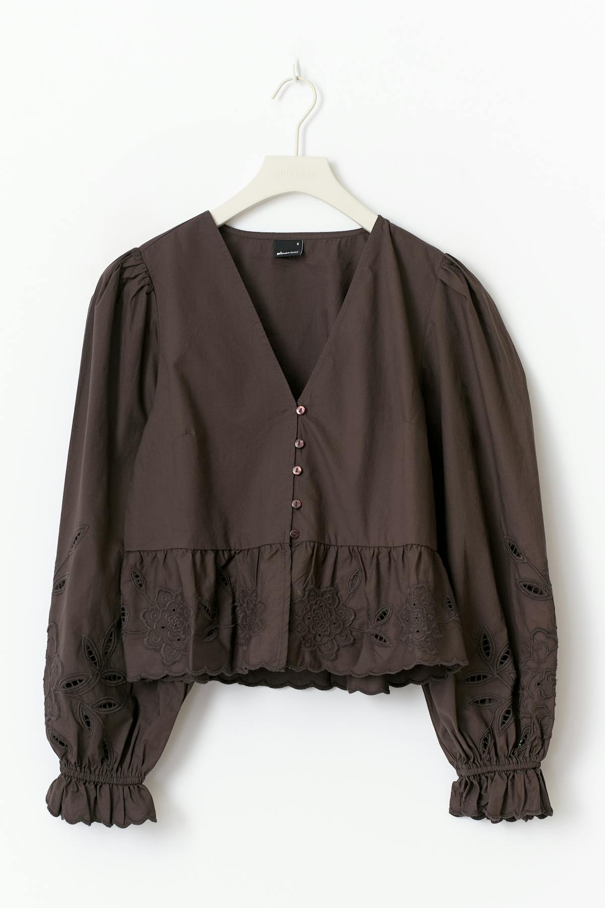 Lacing blouse - Marron