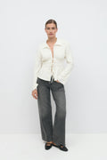 Tie front jersey shirt - Noir
