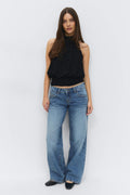 Ultra low wide jeans - Vintage blue