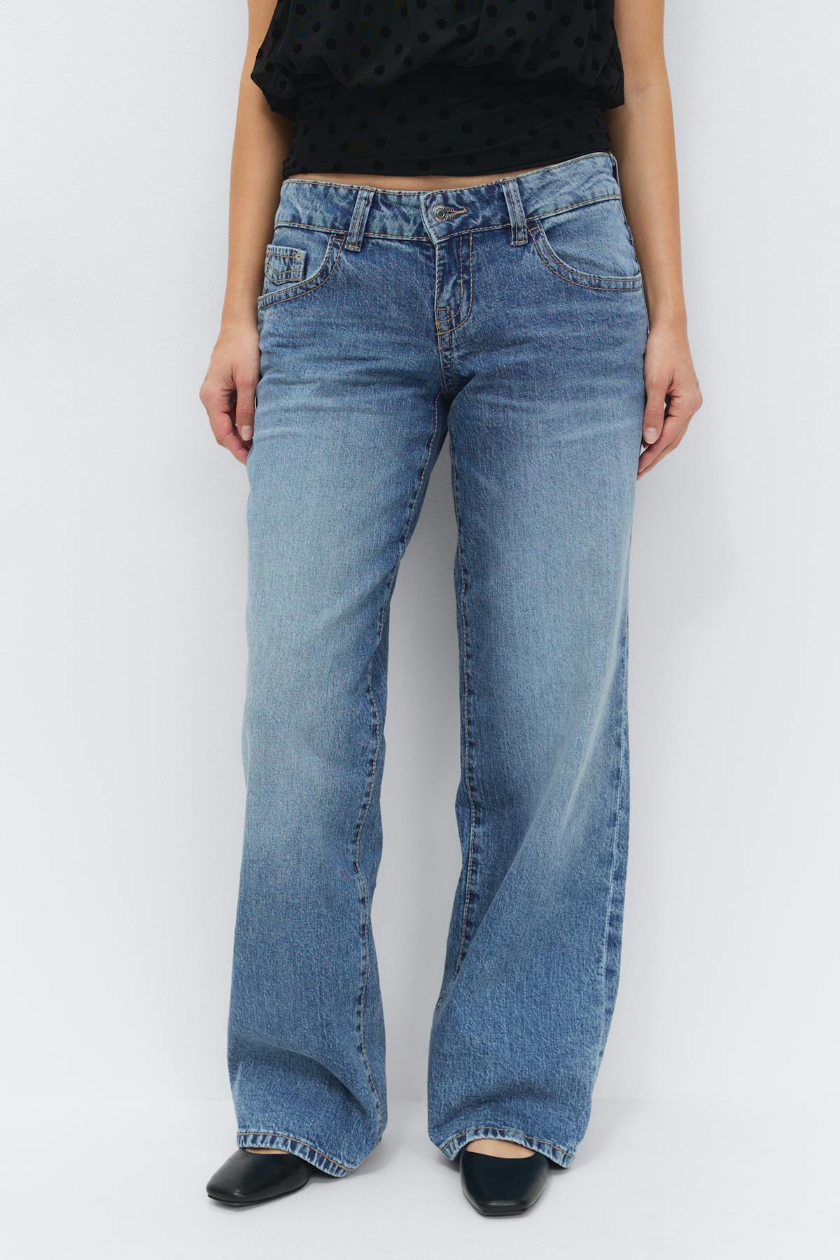Ultra low wide jeans - Gris