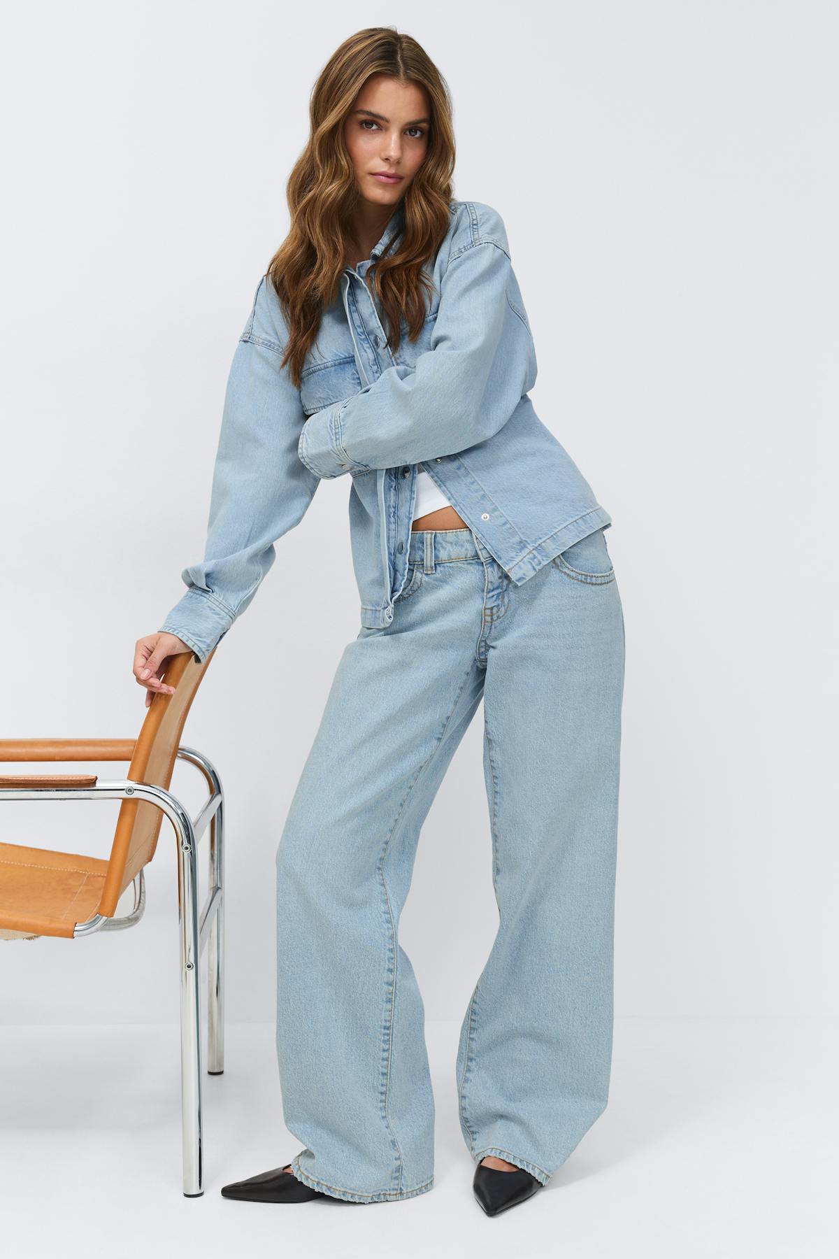 Ultra low wide jeans - Deep blue
