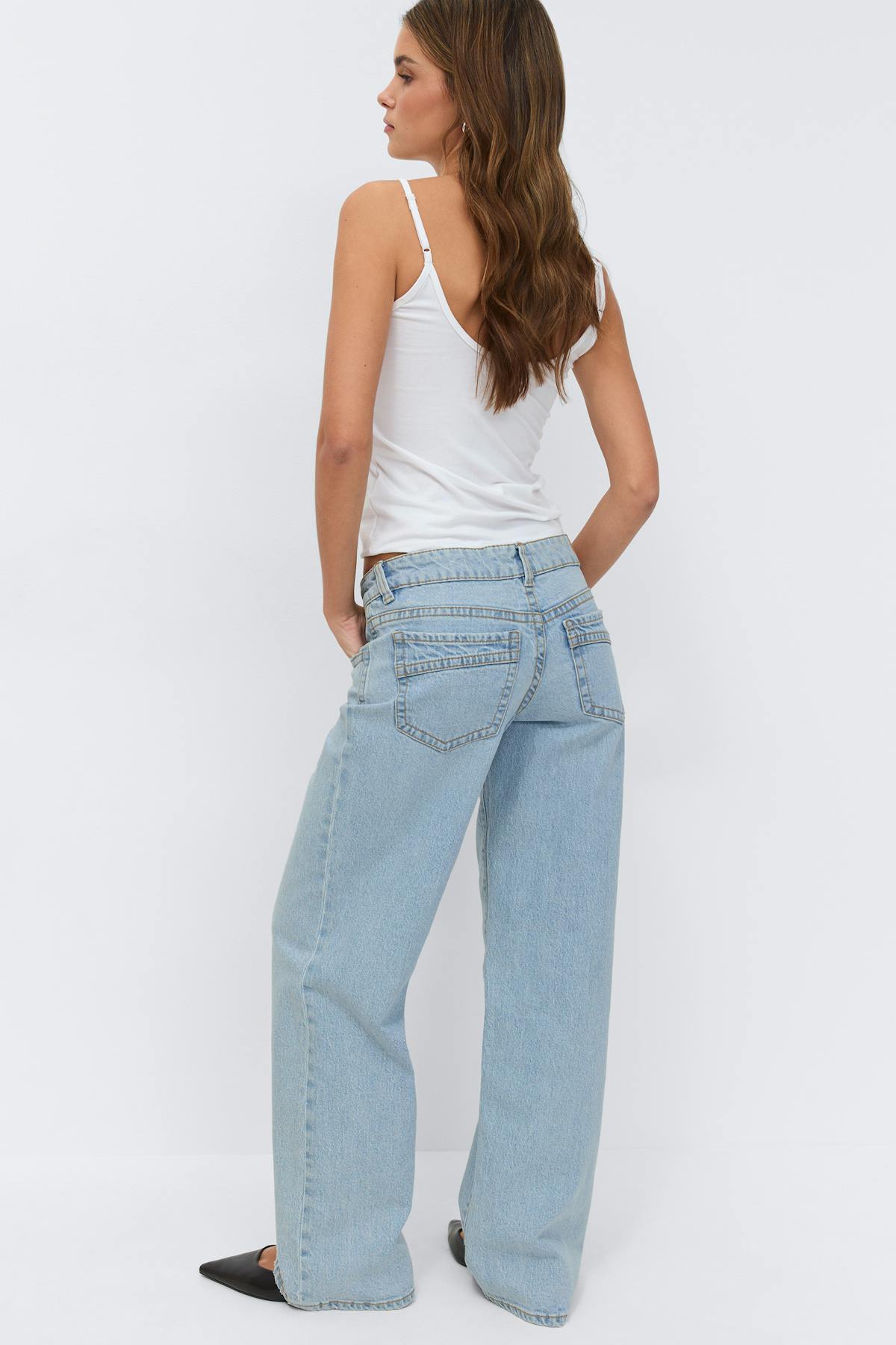 Ultra low wide jeans - Deep blue