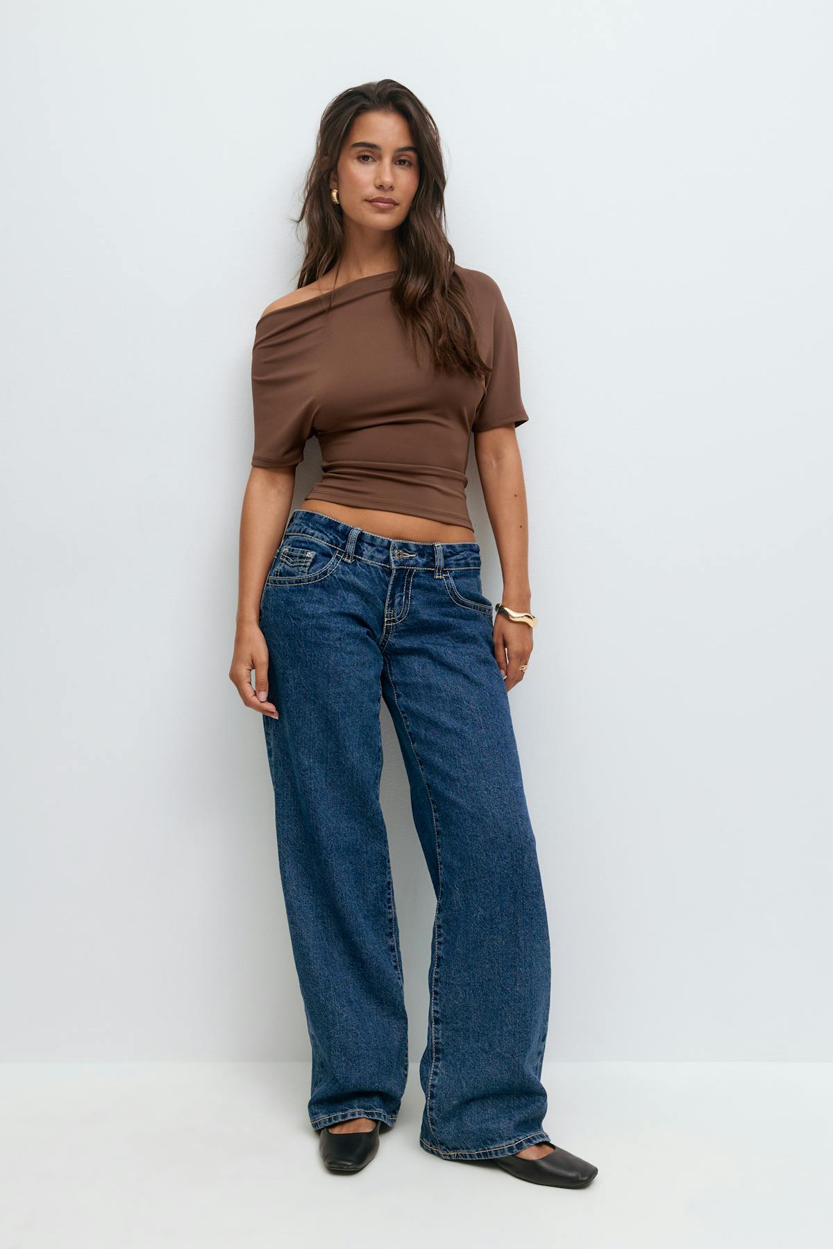 Ultra low wide jeans - Deep blue