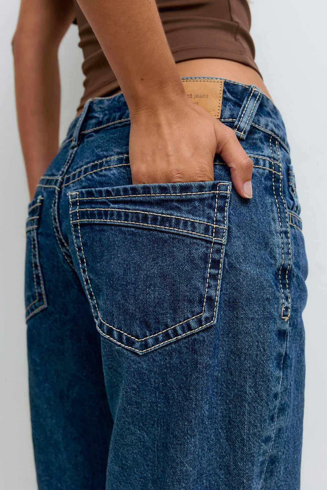 Ultra low wide jeans - Deep blue