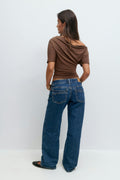Ultra low wide jeans - Deep blue
