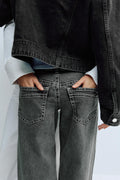 Ultra low wide jeans - Vintage blue