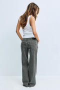 Ultra low wide jeans - Vintage blue