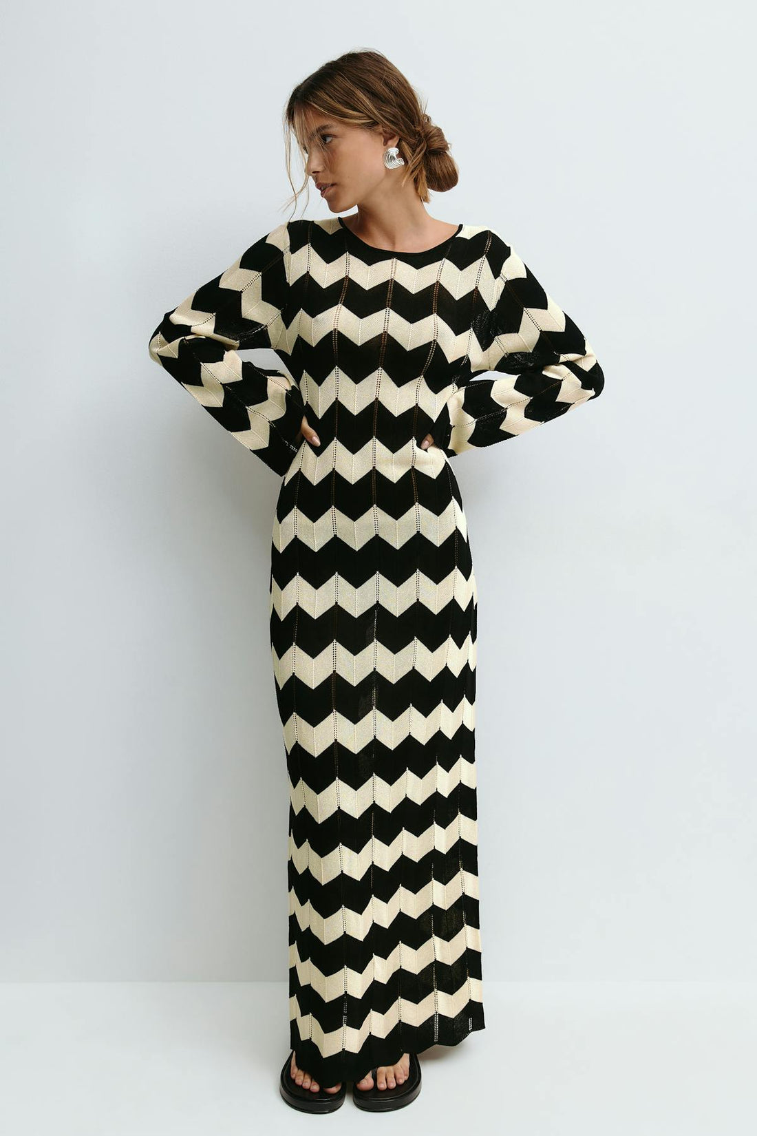 Knitted flowy maxi dress - Multicolore