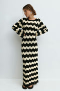 Knitted flowy maxi dress - Multicolore