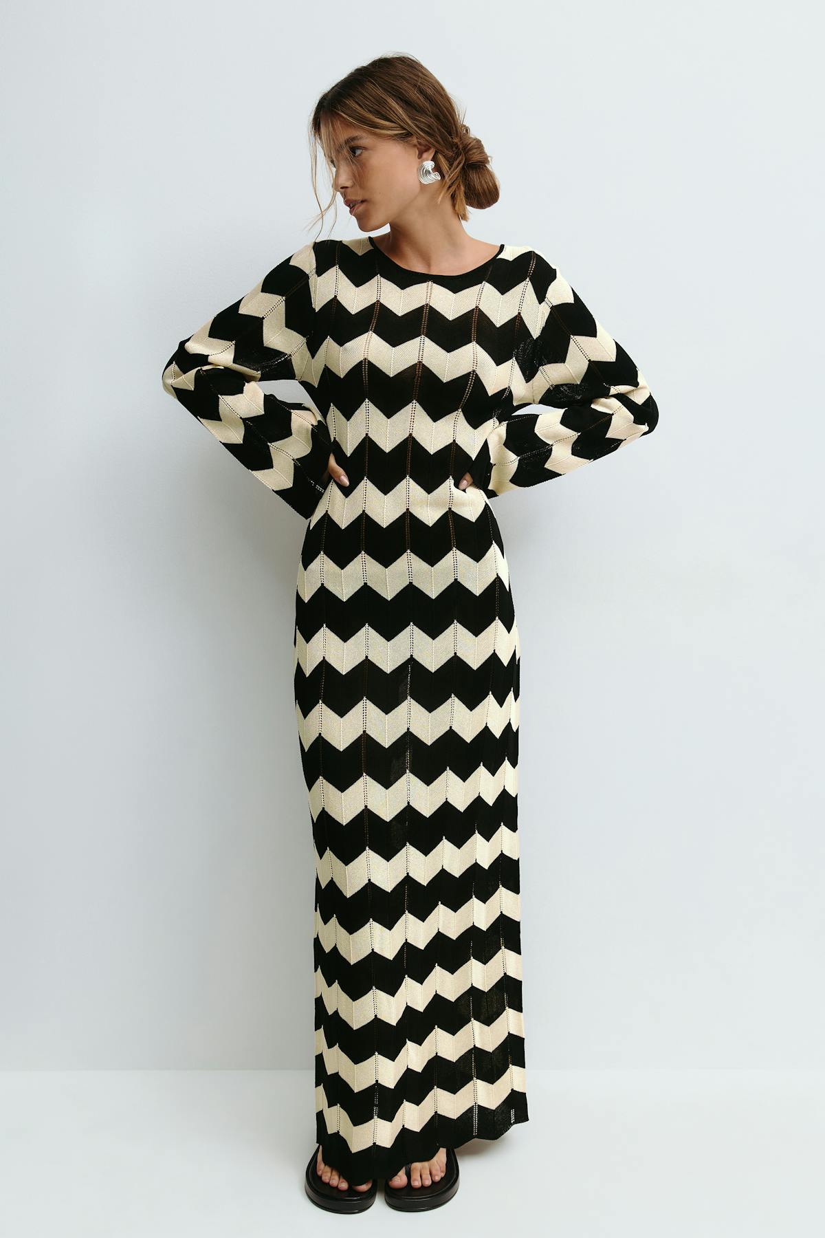 Knitted flowy maxi dress - Multicolore