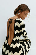 Knitted flowy maxi dress - Multicolore