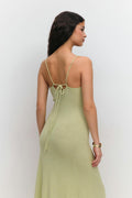 Knit flower maxi dress - Vert