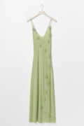 Knit flower maxi dress - Vert