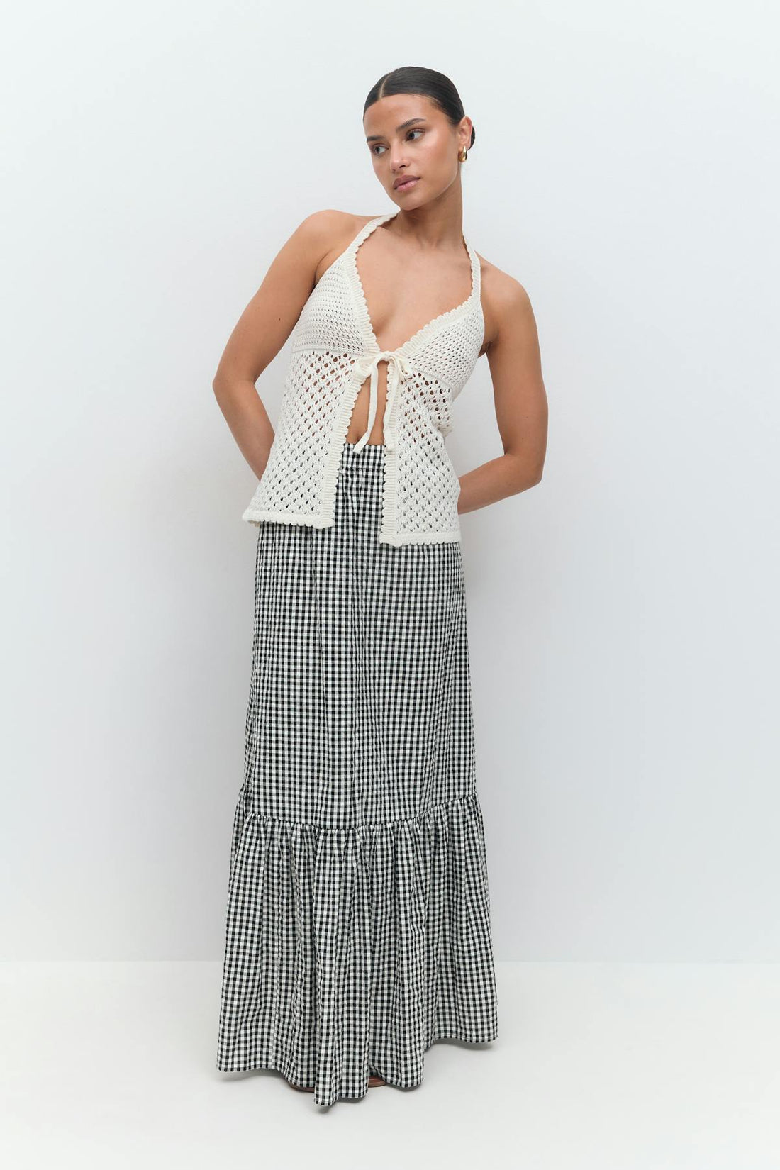 Gingham skirt - Black/white