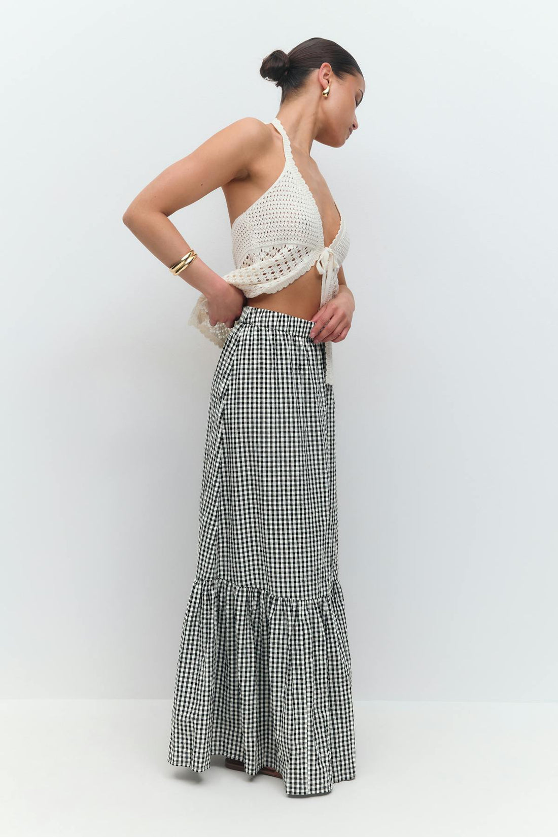 Gingham skirt - Black/white