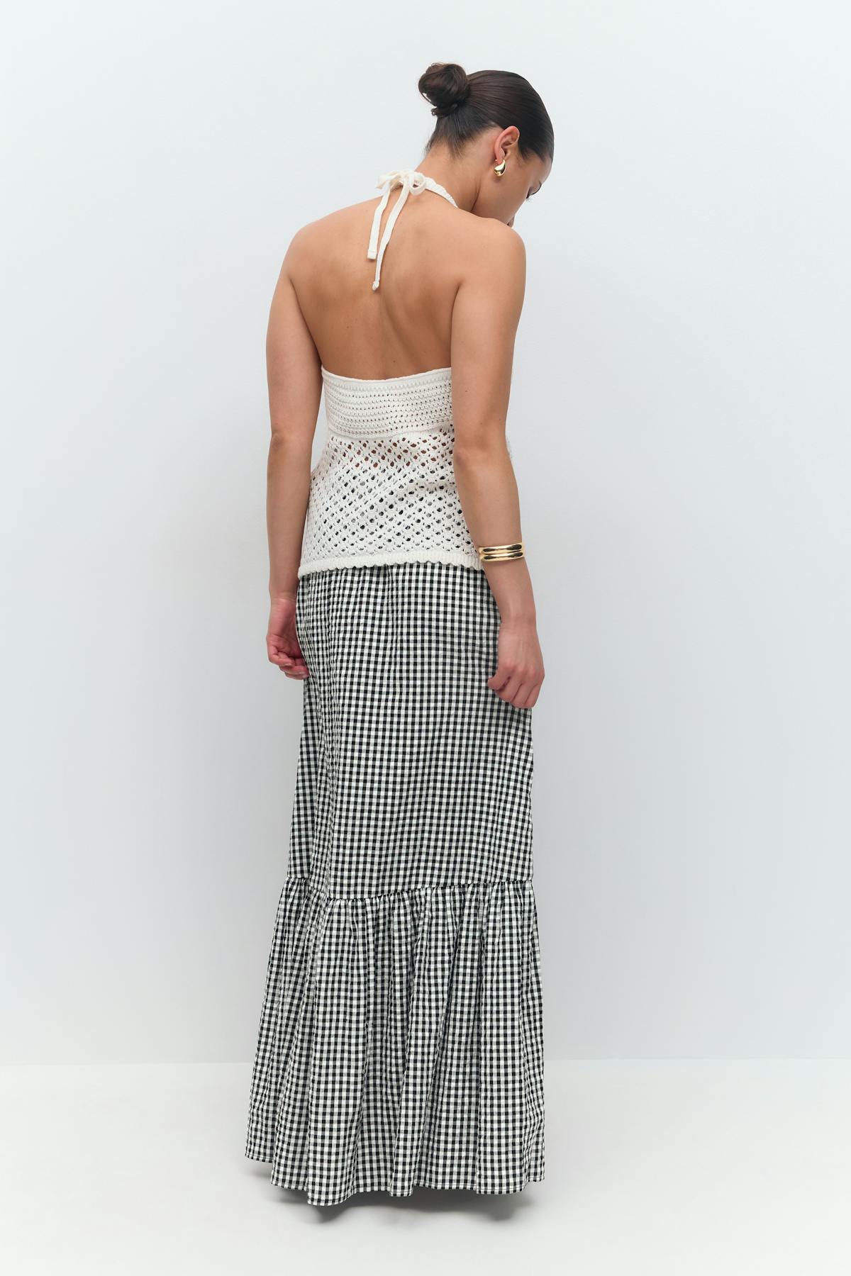 Gingham skirt - Black/white