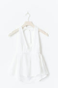 Halterneck anglaise top - Blanc