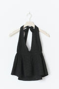 Halterneck anglaise top - Noir