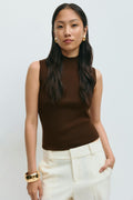 Turtleneck knitted top - Chestnut