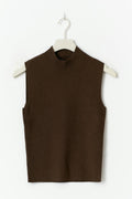 Turtleneck knitted top - Chestnut