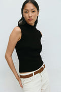Turtleneck knitted top - Chestnut