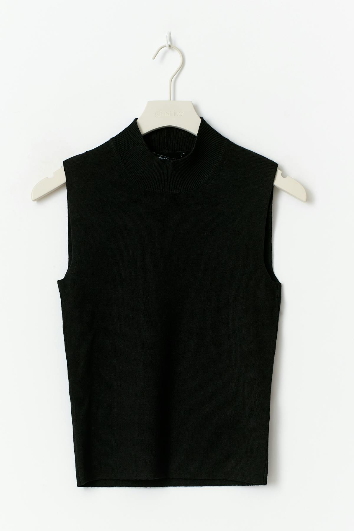 Turtleneck knitted top - Noir