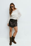 Knitted boatneck top - Bordeaux foncé