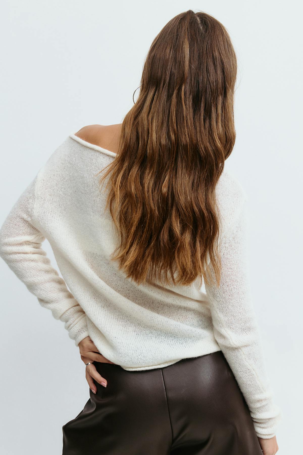 Knitted boatneck top - Bordeaux foncé