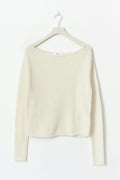 Knitted boatneck top - Blanc cassé