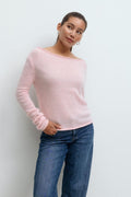Knitted boatneck top - Blanc cassé