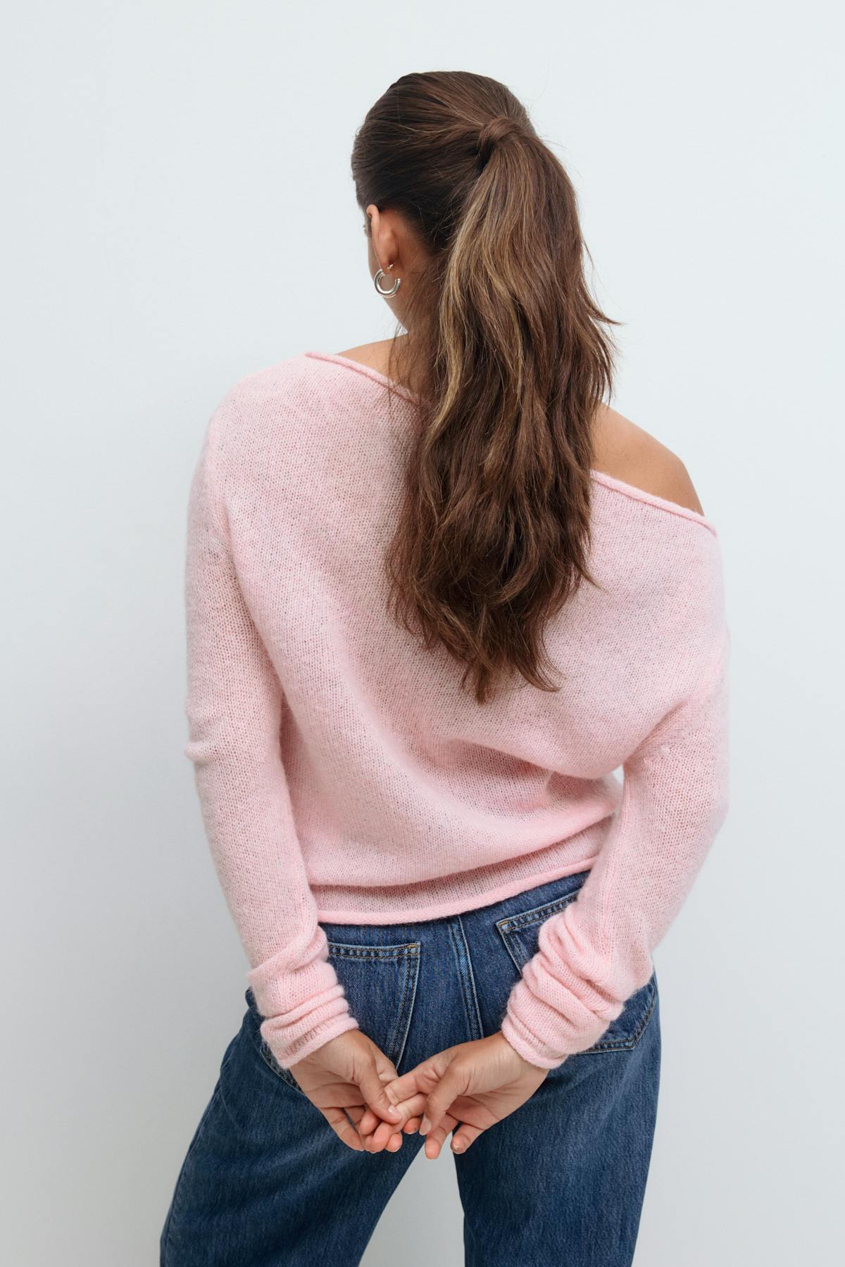 Knitted boatneck top - Blanc cassé