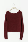 Knitted boatneck top - Bordeaux foncé