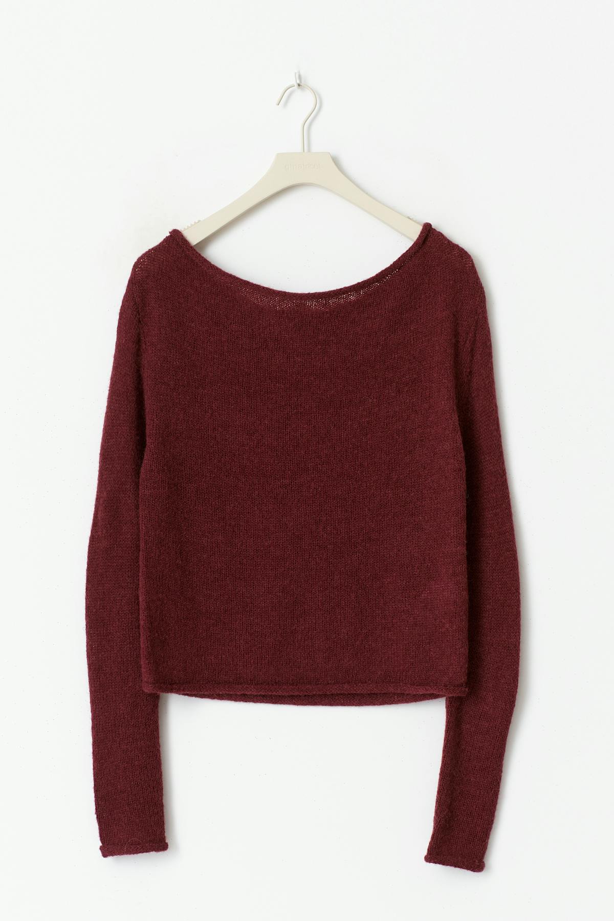 Knitted boatneck top - Bordeaux foncé