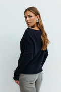 Knitted boatneck top - Pink lady