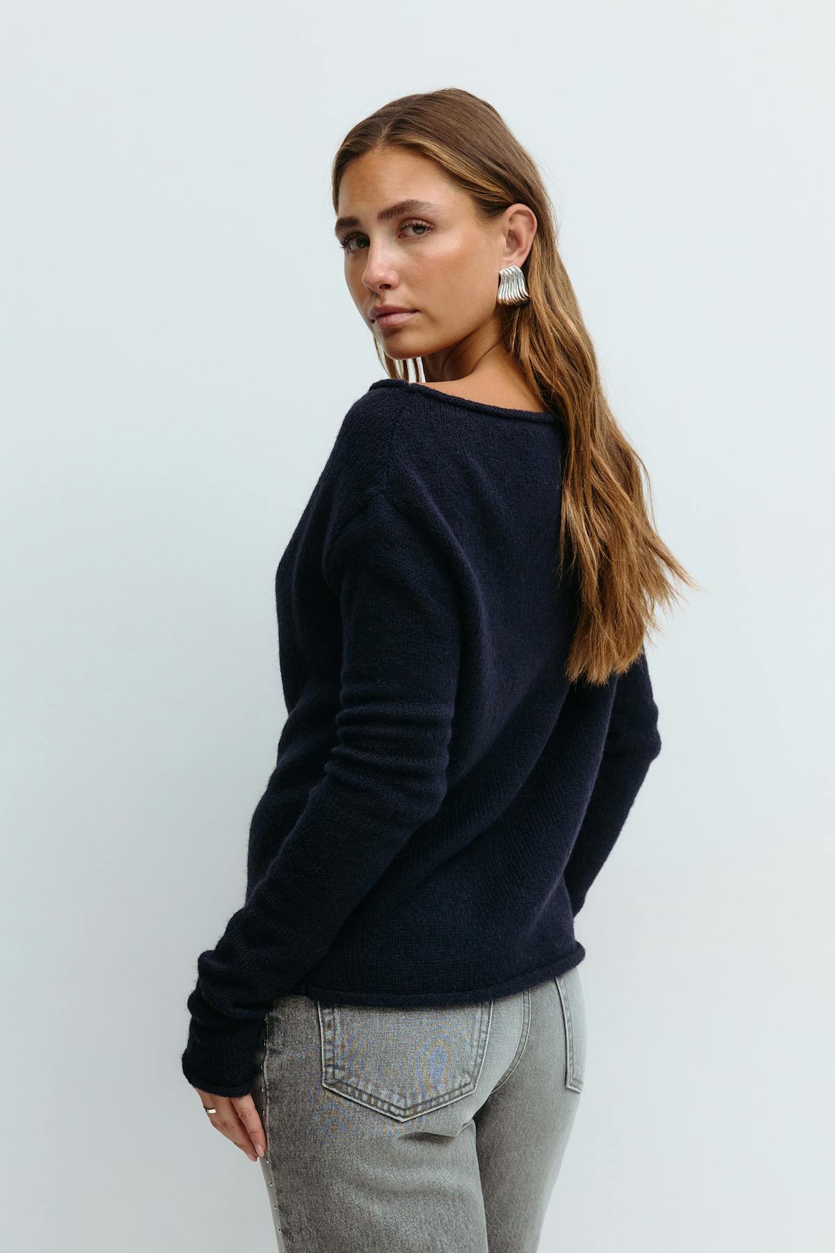 Knitted boatneck top - Pink lady