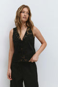 Anglaise tie vest - Blanc