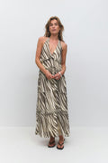 Halterneck maxi dress - Pink flower
